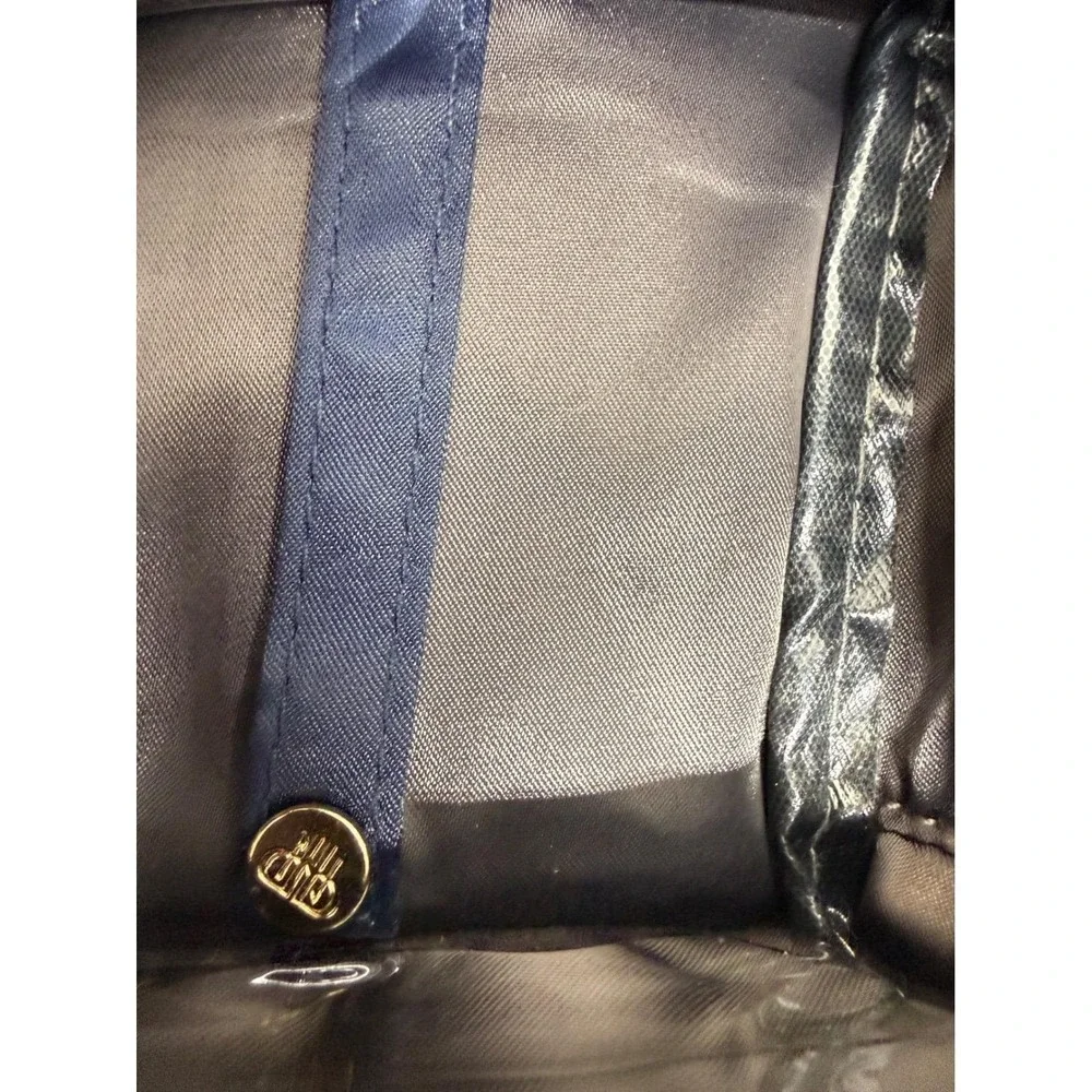 PurseN LittBag Jewelry Organizer Navy Blue Travel Case Gold Hardware Nylon Case